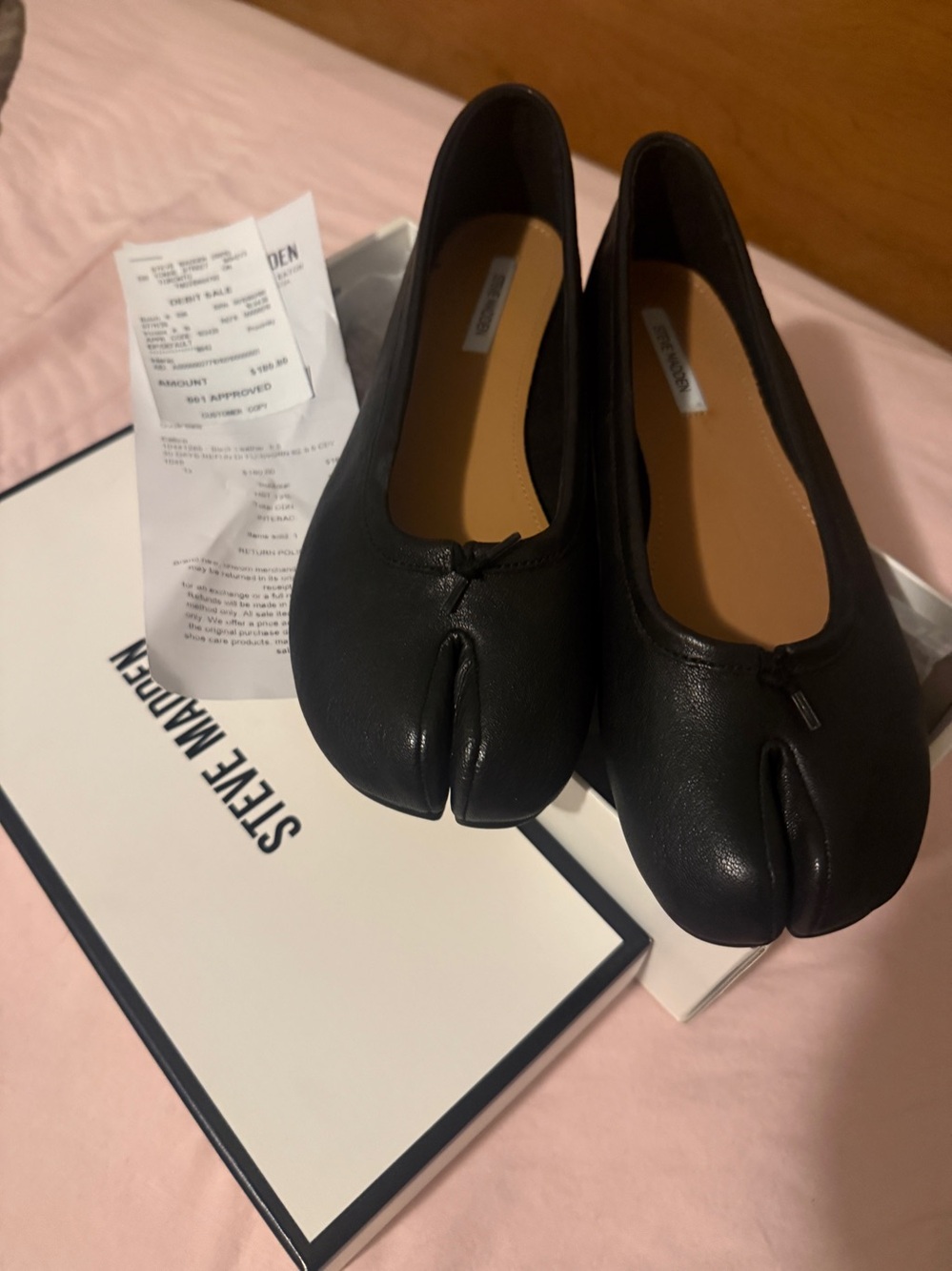 Steve Madden leather Split-Toe Ballet Flats 8.5, fit like 9. Brand new